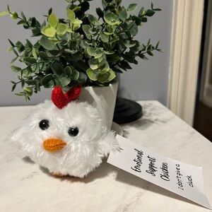 White and Red Plush Emotional Support Chicken